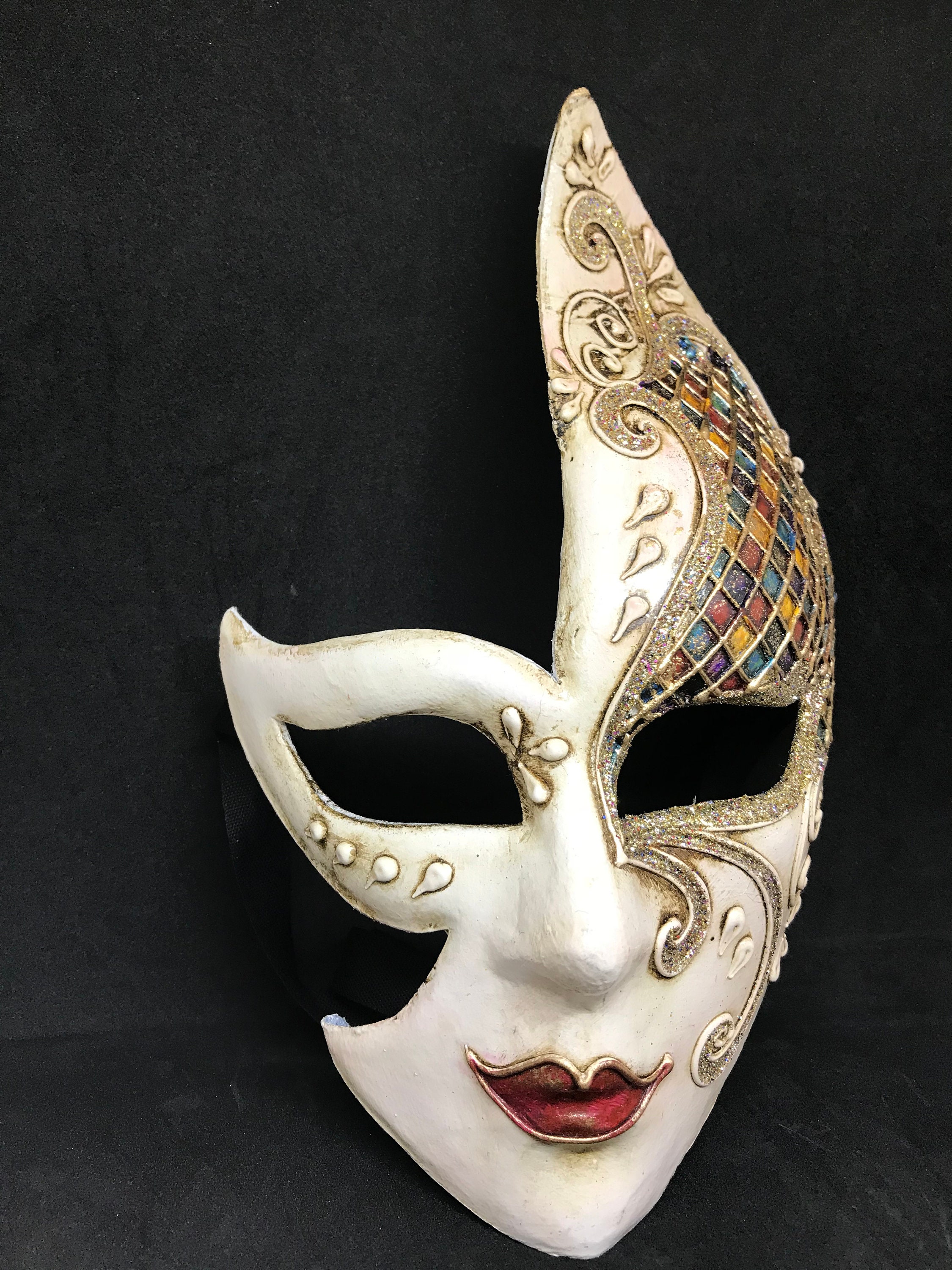 Half Face Mask Mask With Harlequin Patterno Etsy