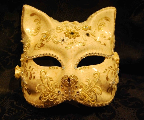 Maschera Gatto in Cartapesta Collezione Sposa 