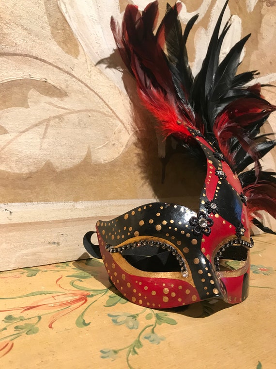 Máscara veneciana, máscara de ojos para mujeres con plumas, máscara  veneciana original y tradicional -  México