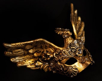 Maschera Veneziana,Maschera Fenice Oro,Maschera di Venezia