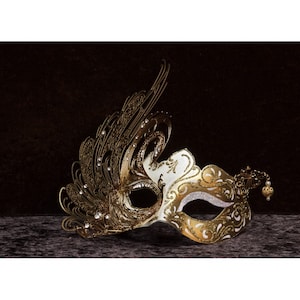 Colombina Cignetta venetian mask, masquerade mask for women, women costume for masquerade ball, halloween mask, rustic home decor, fc05