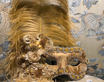 Maschera Veneziana,Piuma Parigina,Maschera Originale