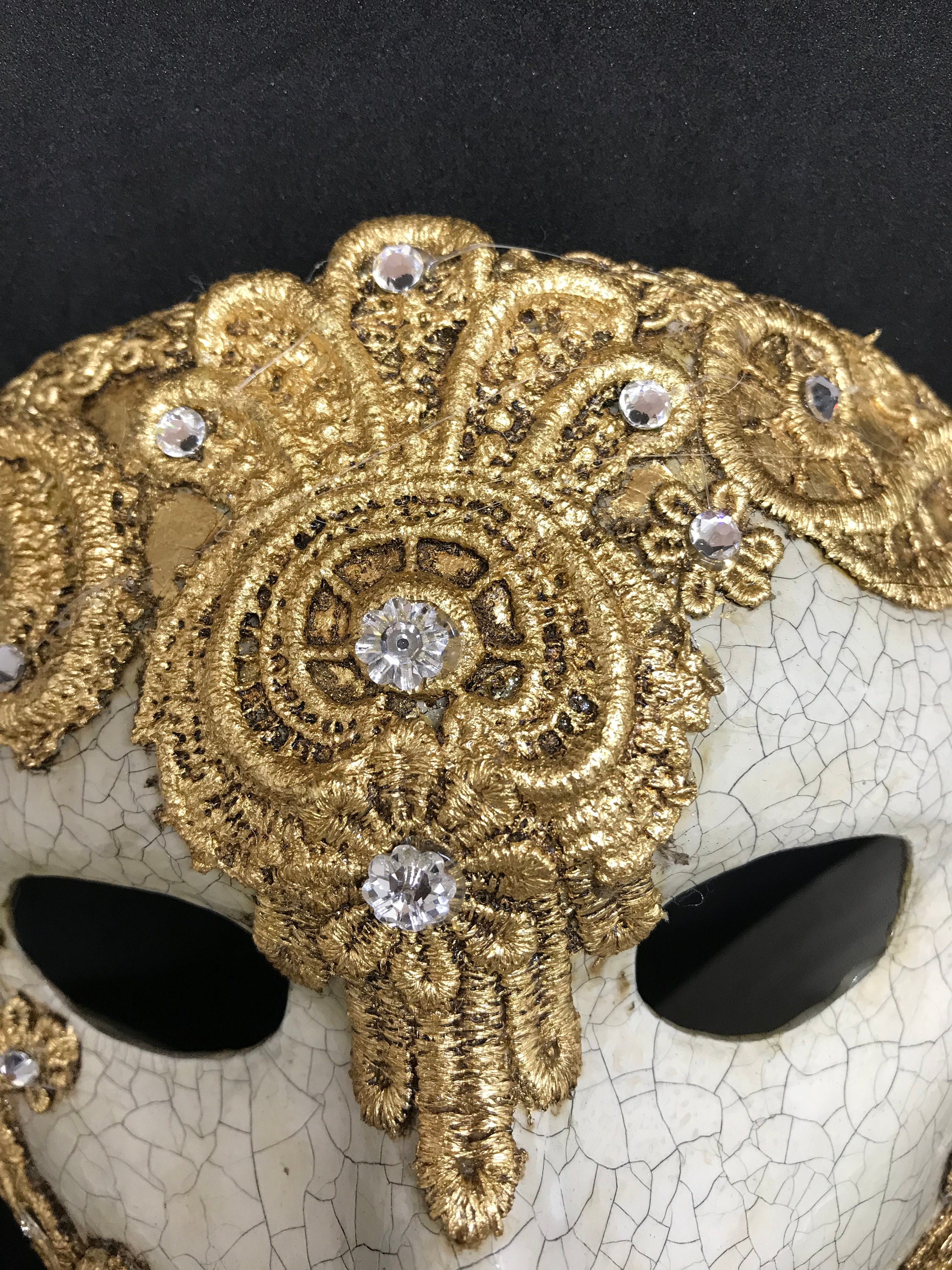 Venetian Maskmoretta Maskmacrame Lace Gold Leaf Etsy