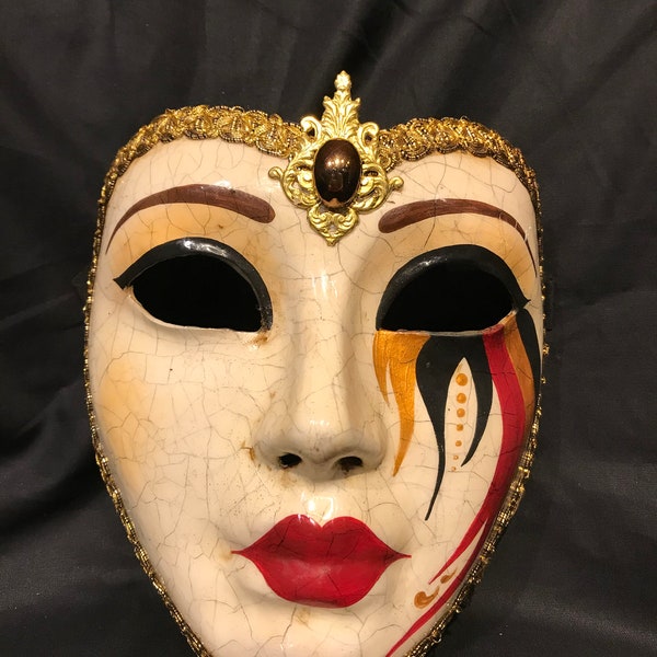 Masque vénitien, coeur craquelé, masque de venise original