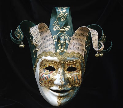 Joker Mask - Jester Masquerade Mask - Full Face Venetian Mask Gold