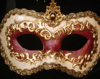 Maschera di Venezia solo Occhi - Oro, rosso e bianco - M111/112/113/114