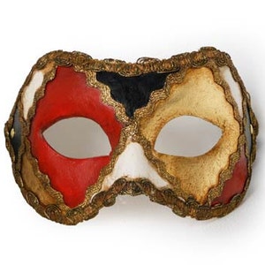 Masquerade Man Mask, Half Mask, Eye Mask, Colombina Traditional Venetian EYE Mask F62