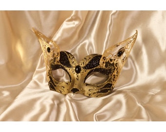 Maschera veneziana,Gatto di metallo,maschera originale