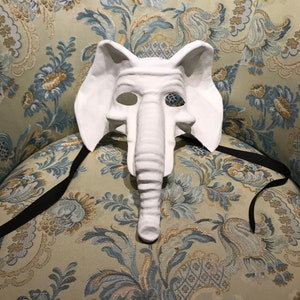 Maschera Veneziana,Maschera Bianca Da Elefante Da Dipingere
