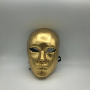Maschera Veneziana,Volto In Foglia Oro/Argento,Maschera Originale