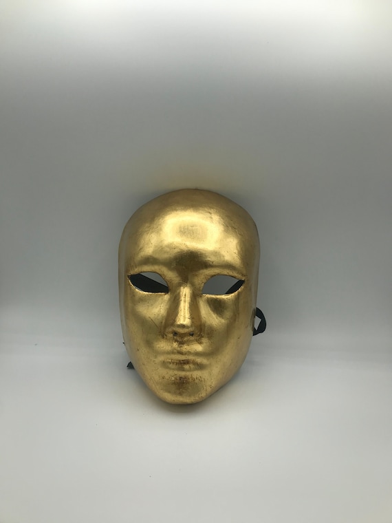 Maschera Veneziana,Volto in Foglia Oro/Argento,Maschera originale