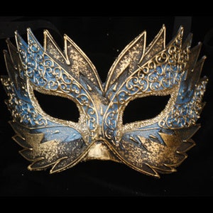 Jester Mask With Collar Full Face Venetian Mask Gold and Balck Home Decor  Jester, Interiori Design Mask F22 