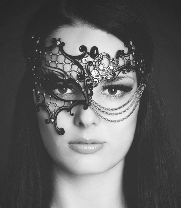 Maschere Veneziane Donna Maschera Veneziana Donna In Metallo Per