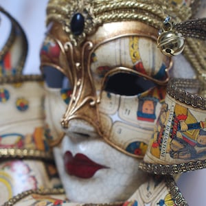 Maschera del Jolly, Maschera Joker, maschera di Venezia, maschera per wall-decoratio (Jolly carte)