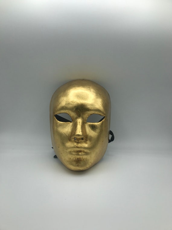 Maschera Veneziana,Volto in Foglia Oro/Argento,Maschera originale