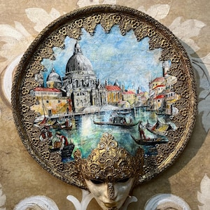 Venetian Mask,Hand Painted Grand Canal,Venice Mask