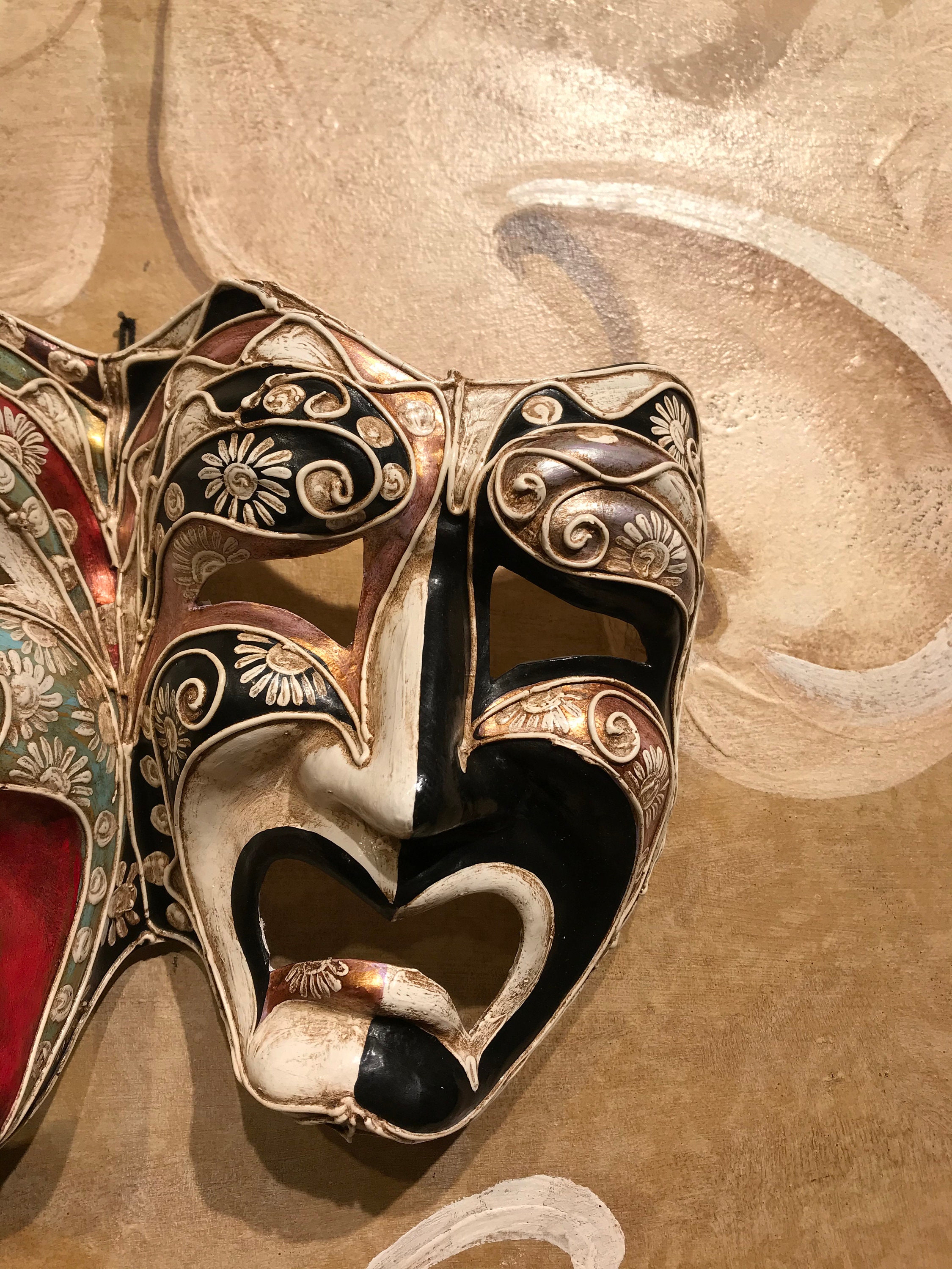 Maschera Veneziana,tragica E Comica,original Mask - Etsy Norway