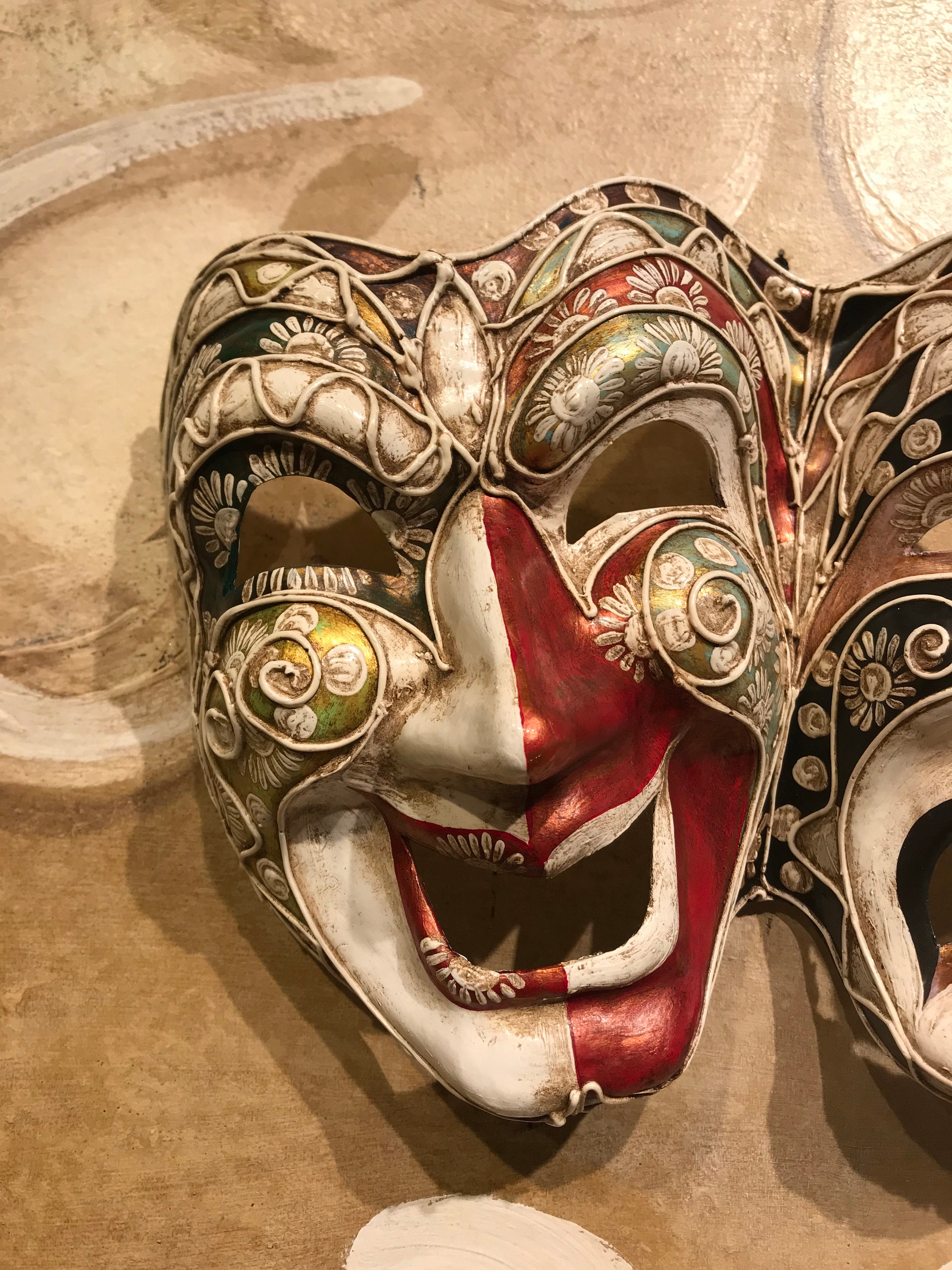 Maschera Veneziana,tragica E Comica,original Mask - Etsy Norway