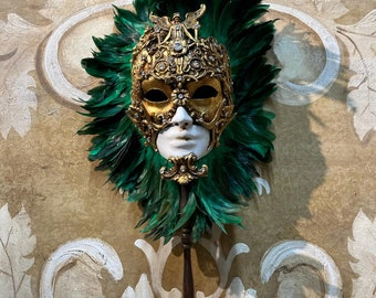 Venetian Mask,Green Incas King,Original Hand Made Mask