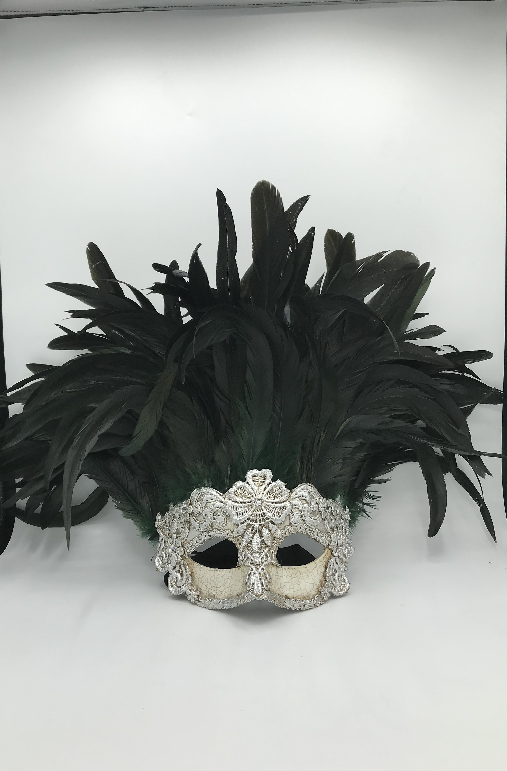 Maschera Veneziana,Incas Macrame Foglia Argento,Maschera Originale
