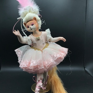 Porzellan Puppe,Kätzchen Ballerina,Original Puppen
