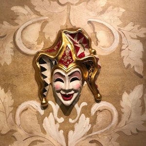 Maschera Veneziana,Jolly Veneziano,Maschera Originale Carta Pesta