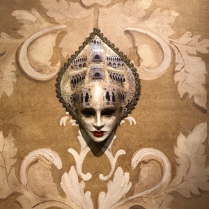 Maschera Veneziana,Volto Giorgia,Maschera Originale Carta Pesta