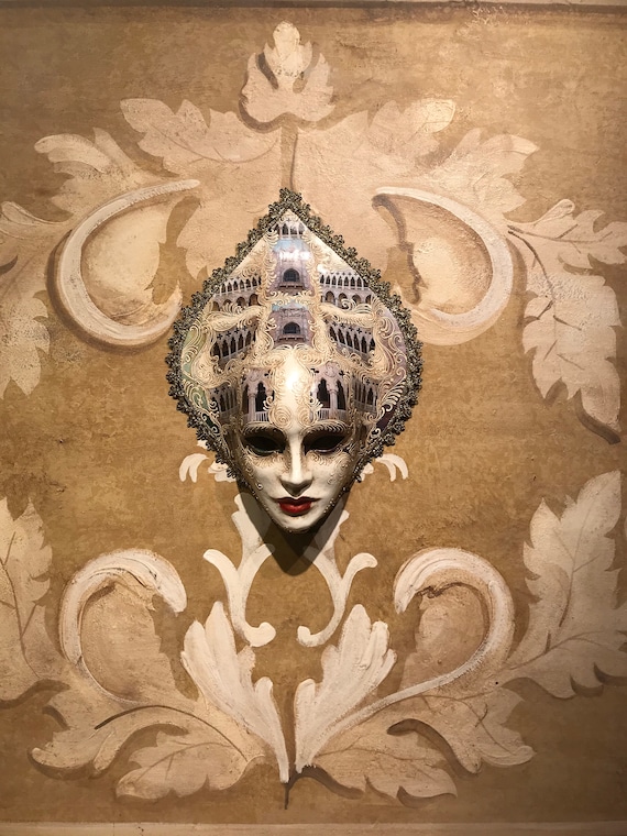 Maschera Veneziana,volto Bianco Da Dipingere,maschera Carta Pesta 