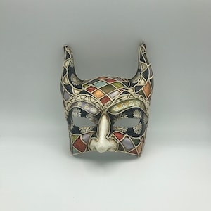 Maschera Veneziana,Mezzo Diavolo Decorato,Maschera Originale