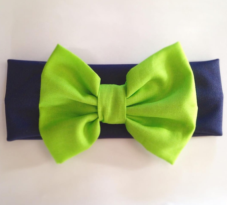 Too Cute and Sporty!!! NEW Blue and Green Cotton Stretch Seattle Seahawk 12th Baby Headband-