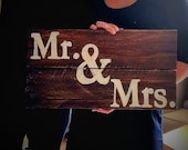 Mr. & Mrs. Wood Sign for Engagement and Wedding Photos