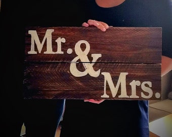 Mr. & Mrs. Wood Sign for Engagement and Wedding Photos