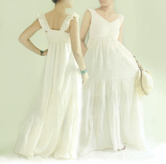 off shoulder white cotton dress