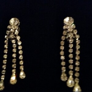 Sparkling Dangling Vintage Rhinestone Earrings image 1