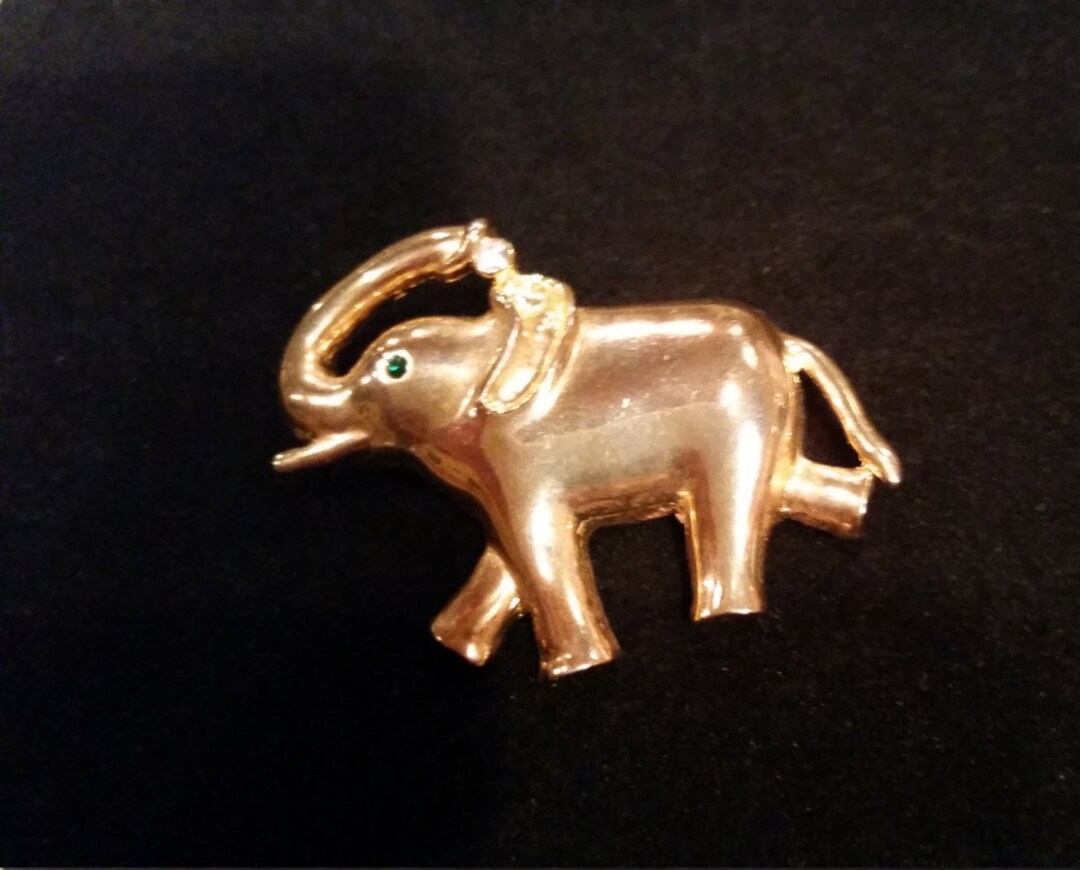 Vintage Elephant Brooch Elephant Pin Animal Brooch Figural Etsy