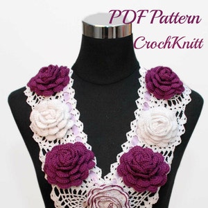 Crochet Flower Lei/Collar by CrochKnitt, PDF file, Pattern, Crochet Collar, flower pattern, Lei, Graduation Flower, Party image 1