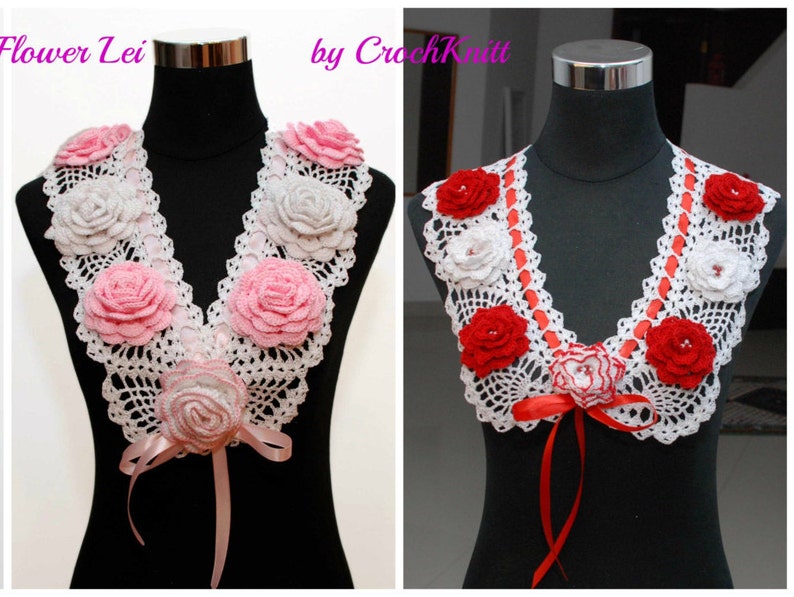 Crochet Flower Lei/Collar by CrochKnitt, PDF file, Pattern, Crochet Collar, flower pattern, Lei, Graduation Flower, Party image 5