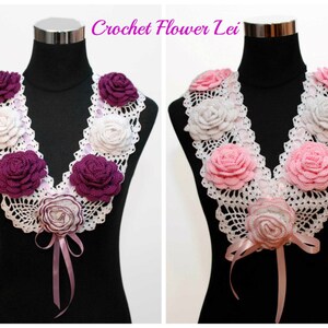 Crochet Flower Lei/Collar by CrochKnitt, PDF file, Pattern, Crochet Collar, flower pattern, Lei, Graduation Flower, Party image 4