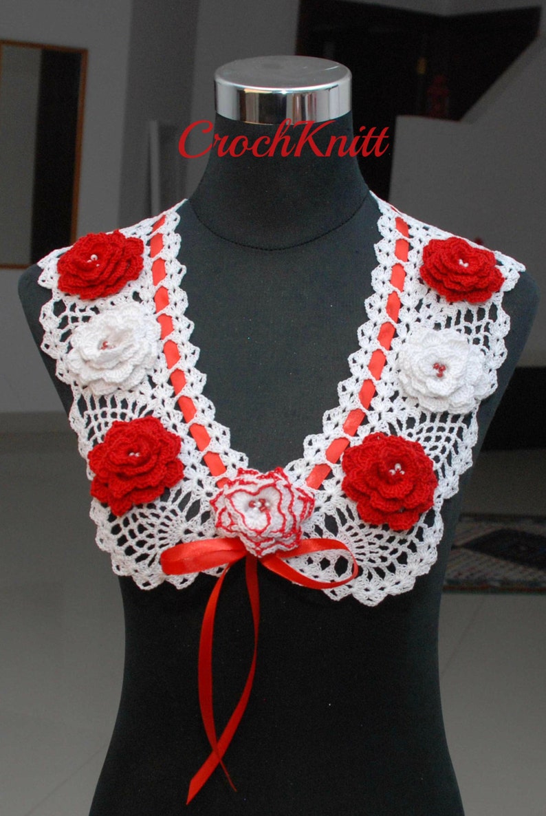 Crochet Flower Lei/Collar by CrochKnitt, PDF file, Pattern, Crochet Collar, flower pattern, Lei, Graduation Flower, Party image 2