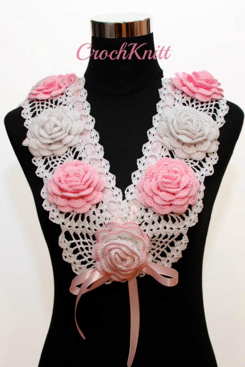 Crochet Flower Lei/Collar by CrochKnitt, PDF file, Pattern, Crochet Collar, flower pattern, Lei, Graduation Flower, Party image 3