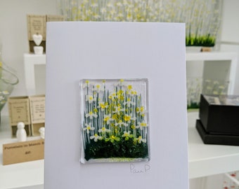 Daisy Fused Glass Greeting Card - Blank Inside - Birthday - New Home - Congratulations - Mothers Day - Anniversary