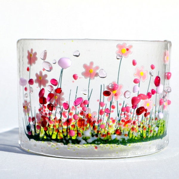 Handcrafted Fused Glass Art - Blooming Curve