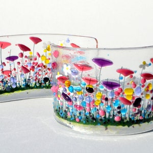 Handcrafted Fused Glass Art - Wildflower Collection
