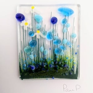Cornflower Fused Glass Greeting Card Blank Inside Birthday New Home Congratulations image 2
