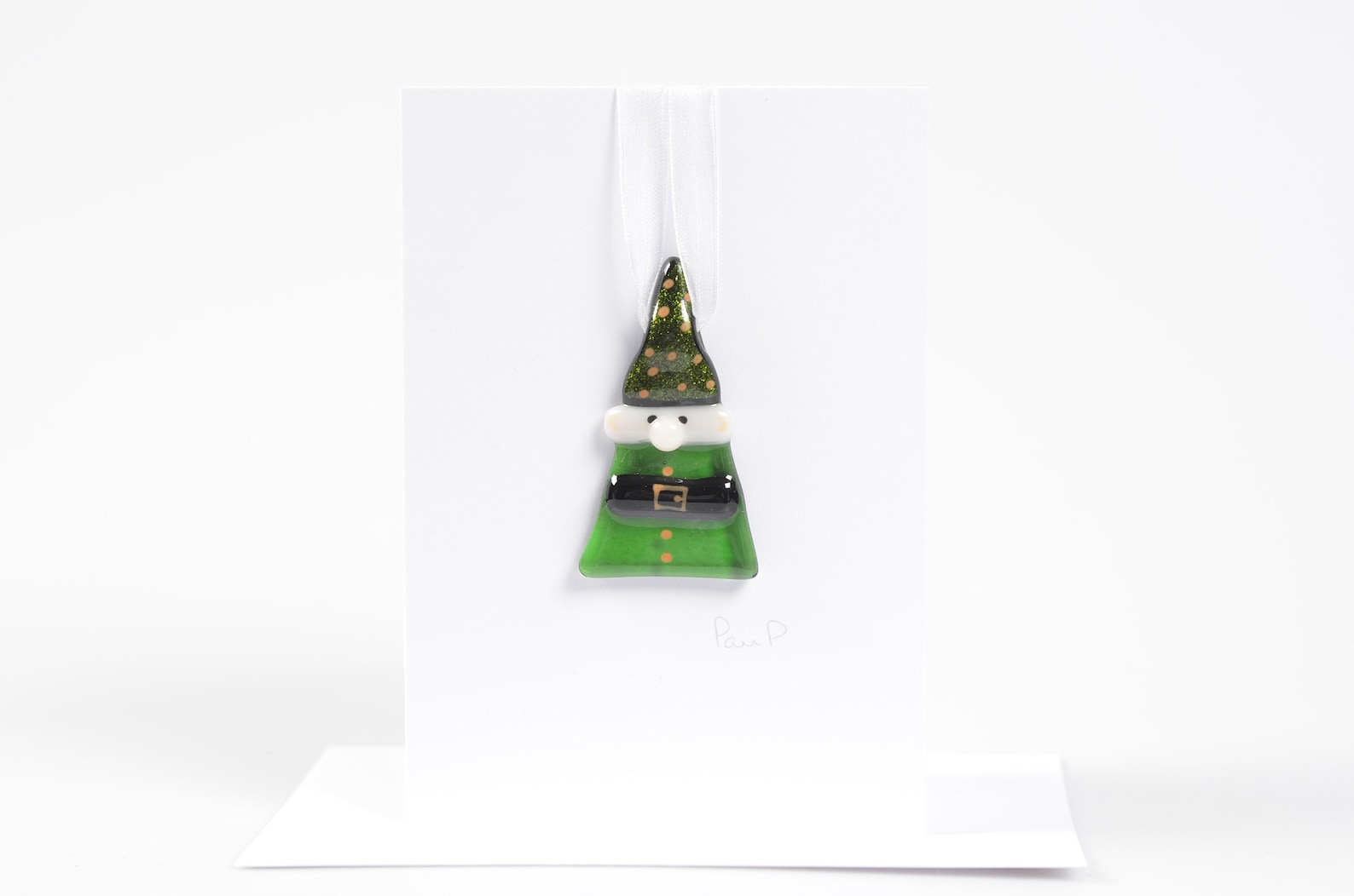 Handcrafted Fused Glass Art Christmas Elf Greeting Card Etsy UK