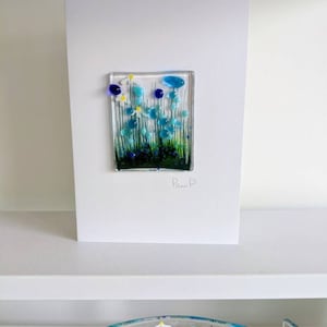 Cornflower Fused Glass Greeting Card Blank Inside Birthday New Home Congratulations image 3