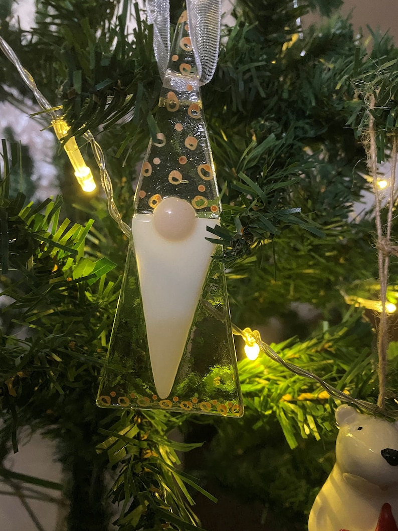 Handcrafted Fused Glass Art Christmas Gonk Etsy UK