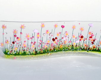 Handcrafted Fused Glass Art - Blooming Wave