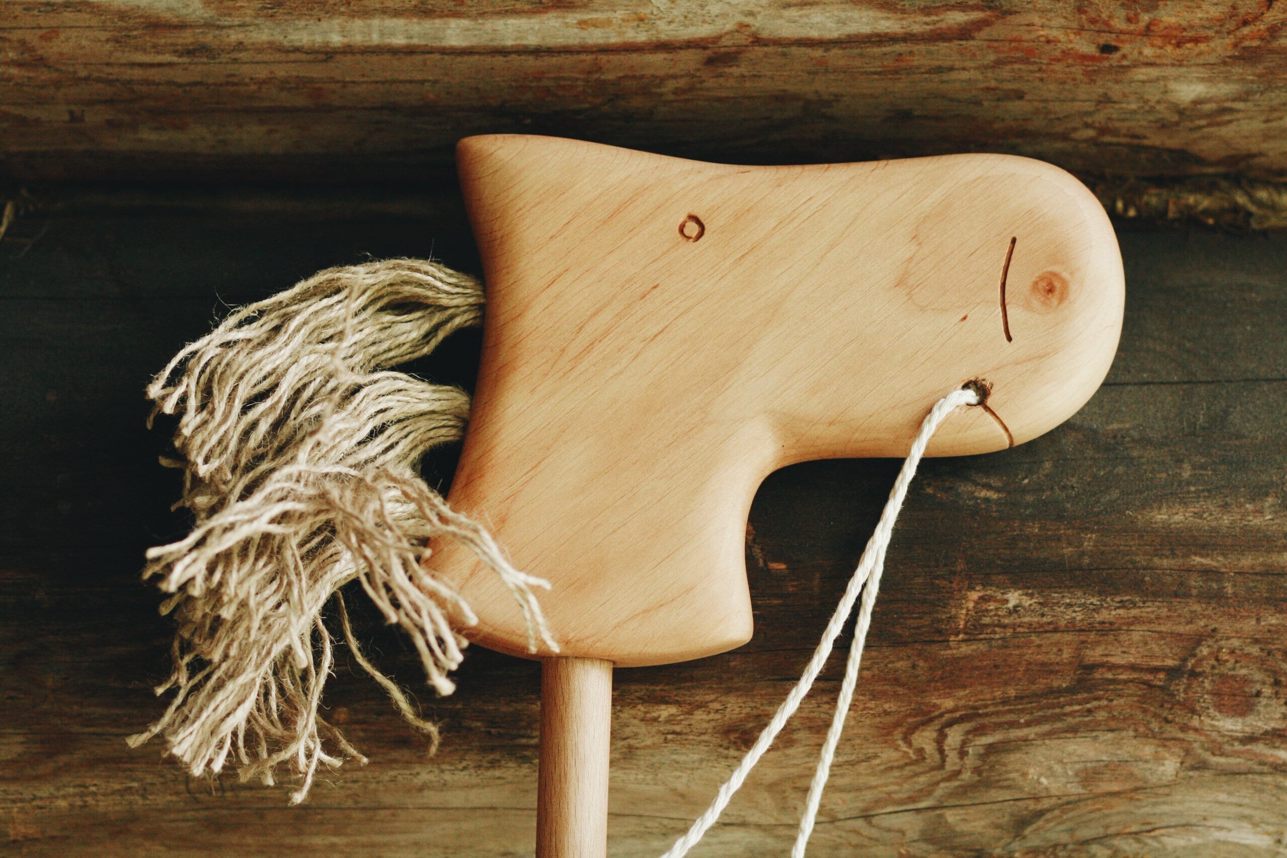 Horse on stick riding horse toy wooden toys wooden animals Etsy