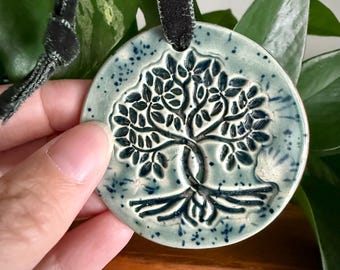 Handmade Ceramic Christmas Ornament | Blue Green Tree Pottery